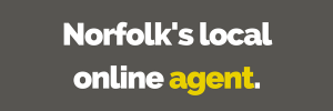 Dark grey background with text reading 'Norfolk's local online agent.' in the centre. 